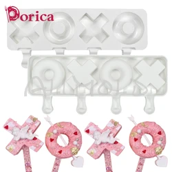 4 Cavities Romantic Valentine's Day Series Silicone Ice Cream Mold Handmade Eco-Friendly Popsicle Mold Kitchen Accessories