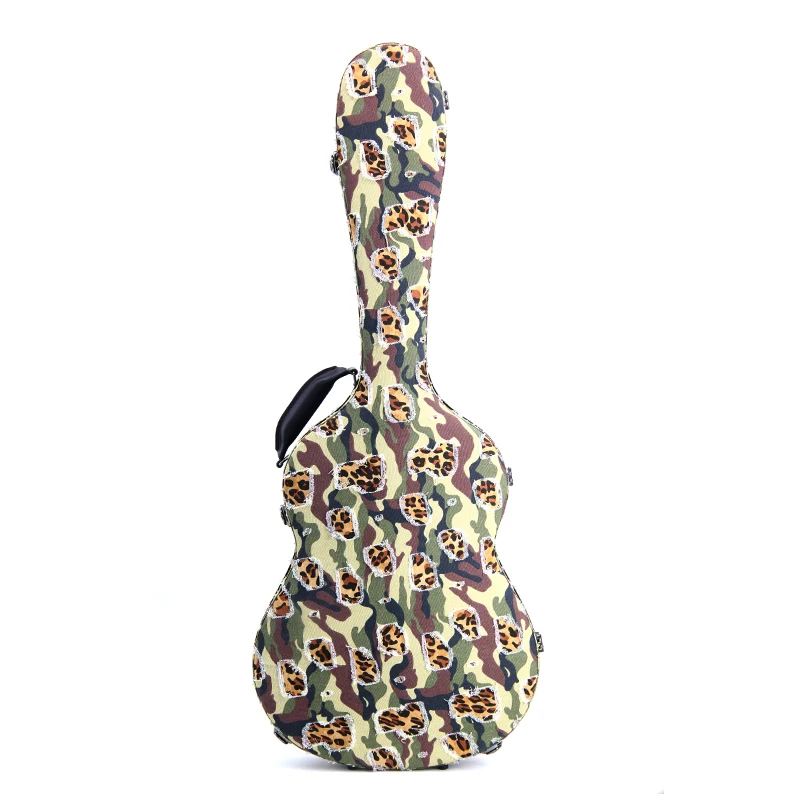 

Hooqu Camo Leather Multiple Guitar Road Case Fiberglass Classic/Acoustic/Bass/Electric Guitar Hard Case High Quality Guitar Case