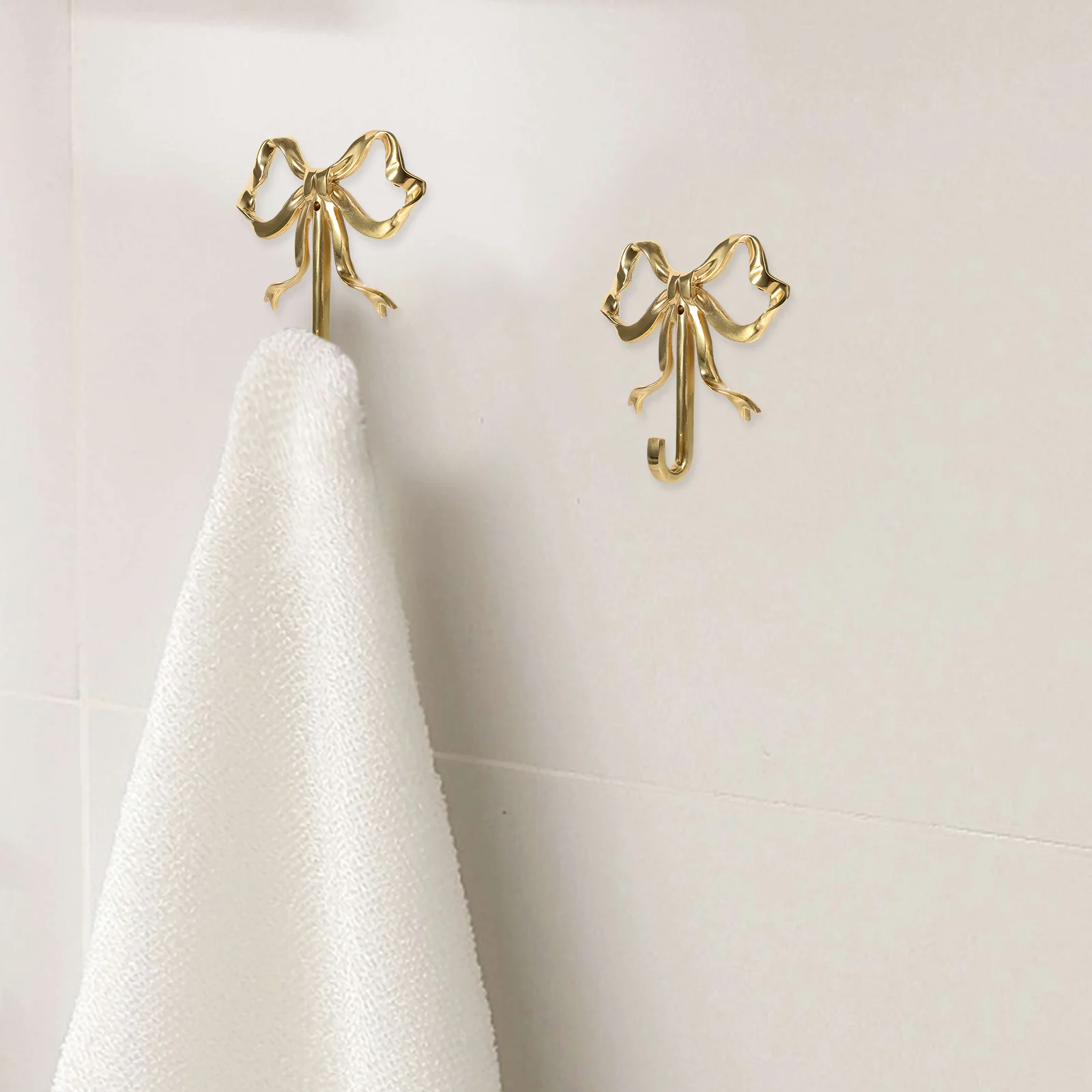 Bow Hook Autumn Decoration for Kitchen Wall Clothes Mounted Home Supplies Bowknot Design Brass Coat Hooks Office