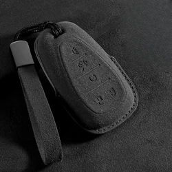 5 Button Suede Car Key Case Cover For Chevy Chevrolet 2017 2018 2019 2020 2021 Chevy Malibu Camaro Trax Traverse Protector Shell