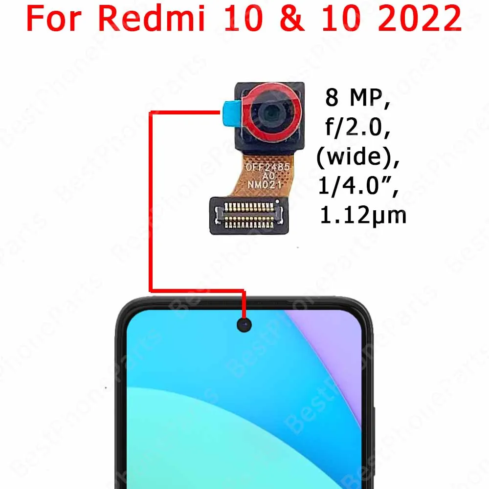 Selfie Front Camera For Xiaomi Redmi 9A 9C 9 9T 10 Prime 2022 10A 10C 5G Frontal Camera Module Mobile Phone Parts