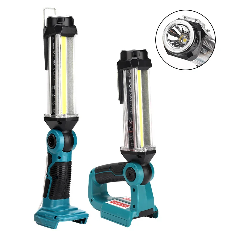 

35W 2000LM Cordless LED Work Light for Makita/Bosch/Dewalt/Milwaukee 18V Li-ion Battery Outdoor Flashlight Camping Lanterns Hook