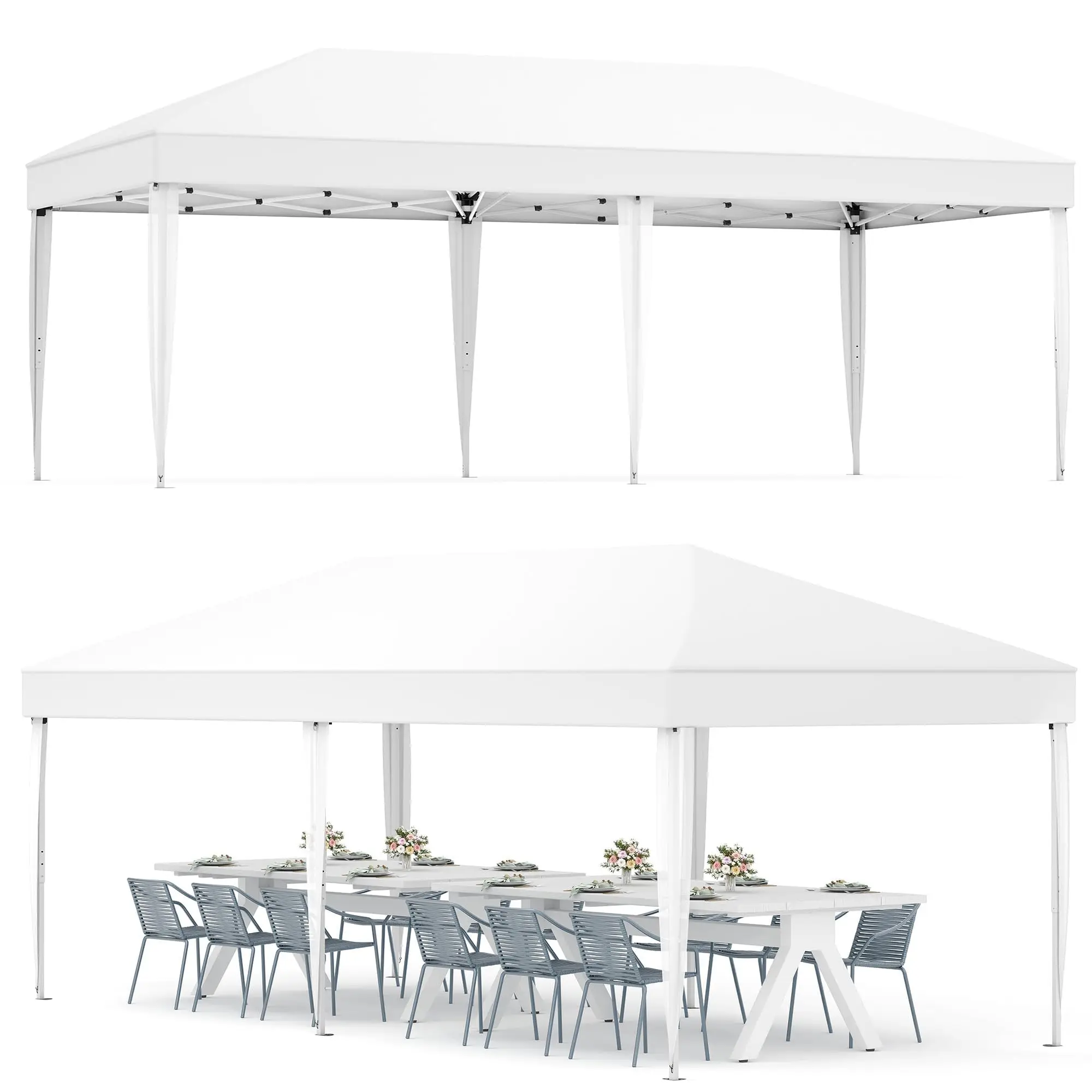 10x20 Pop Up Canopy, Heavy Duty 420D Outdoor Canopy Tent with Carry Bag