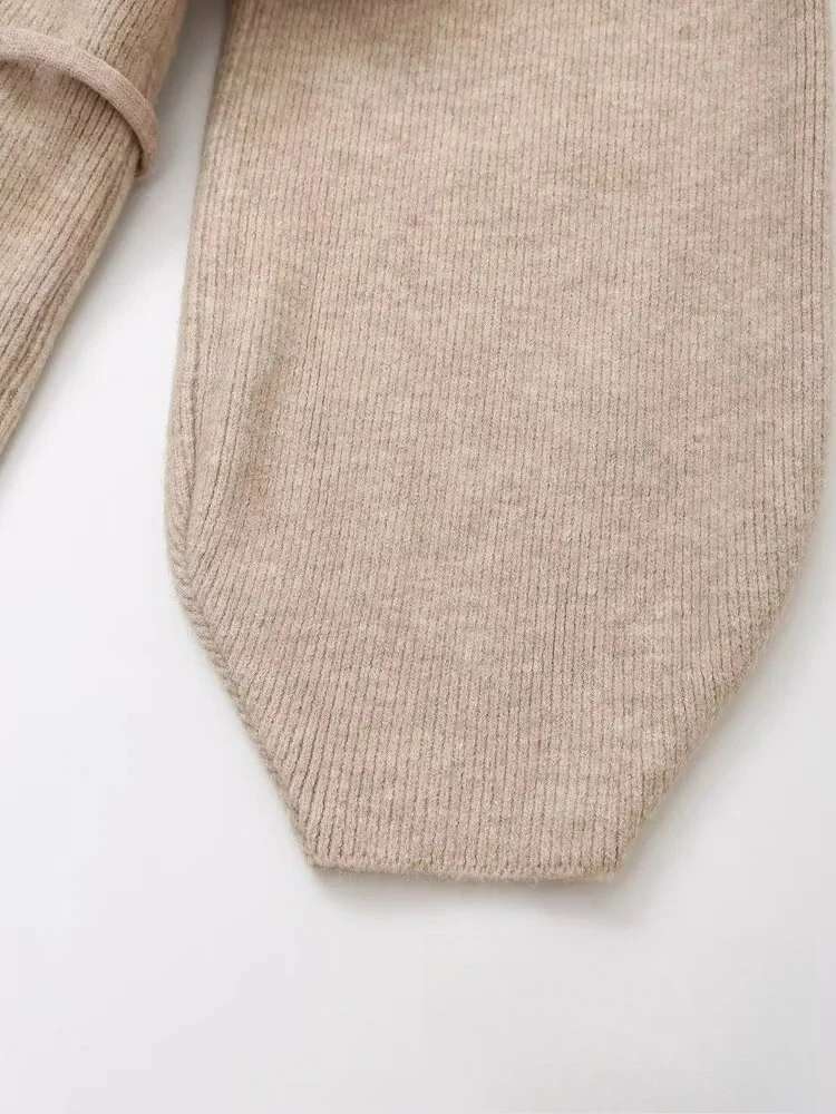 Kondala vintage casual chique feminino terno de malha sólido com decote em v manga longa rendas jaquetas soltas calças compridas moda 2024 outono conjunto