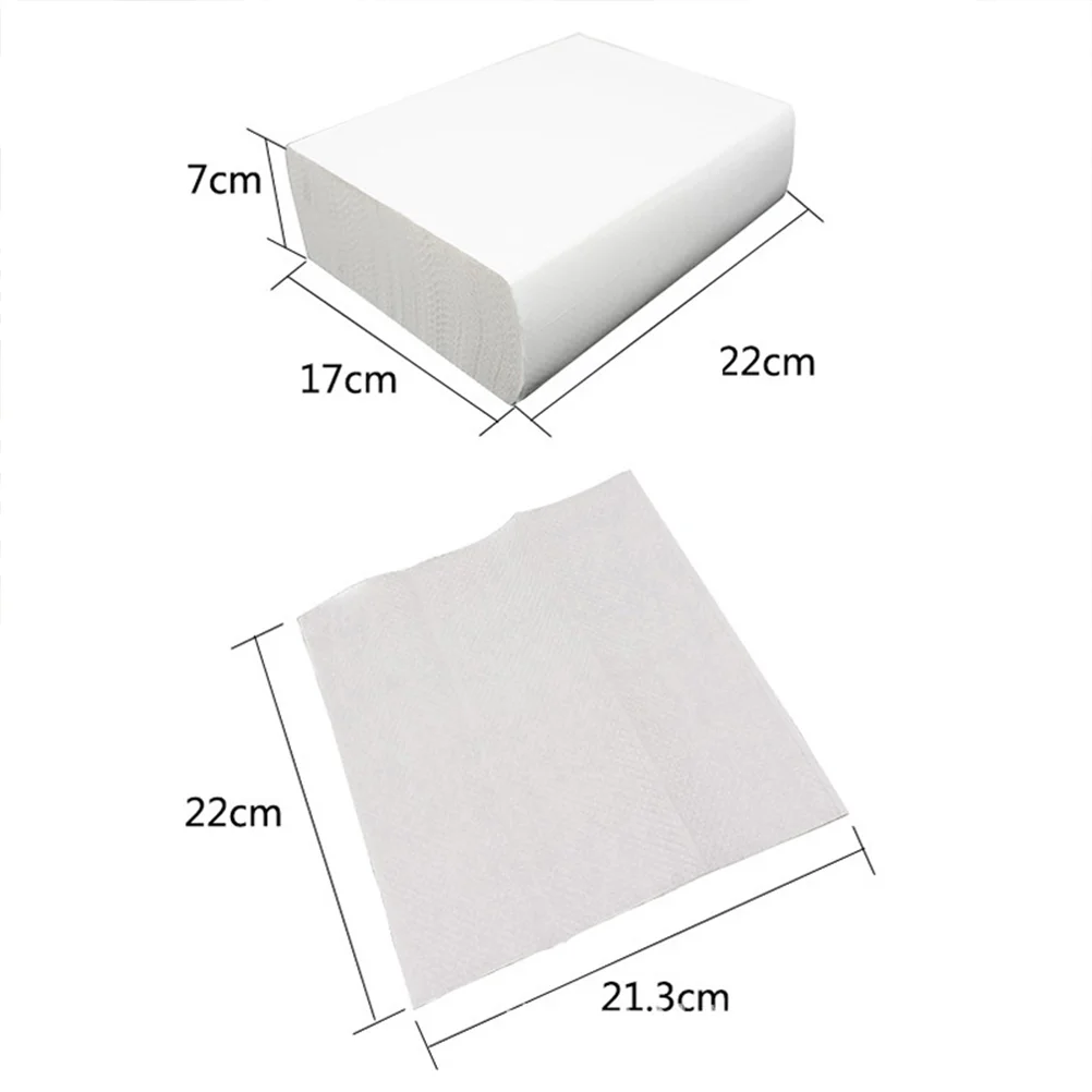 400PCS Thickened Commercial Toilet Paper Kitchen Paper Towels Bathroom Paper Towel for Home Kitchen Shop (White)