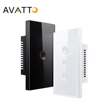 AVATTO Tuya WiFi Touch Smart Switch 1/2/3/4 Gang Grooved Button Light Switch Wireless Remote Works with Alexa, Google Home, Ailce