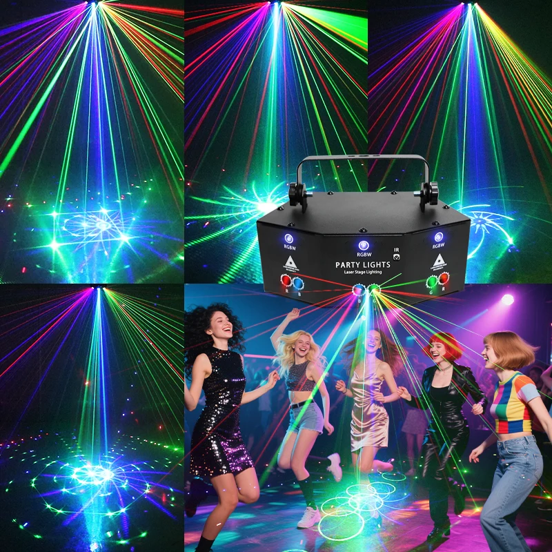 WZSTAR Factory Outlet RGBW 9 Eyes DMX512 LED Disco Party Events Projector Laser Show System Beam Laser Stage Light Equipment