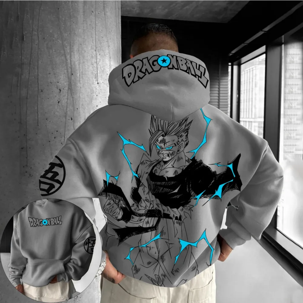 

Dragon Ball Men's and Women's Hoodie Sweater Vegeta Japanese Anime 2025 Autumn/Winter Printed 100% Pure Cotton Hoodie Y2k