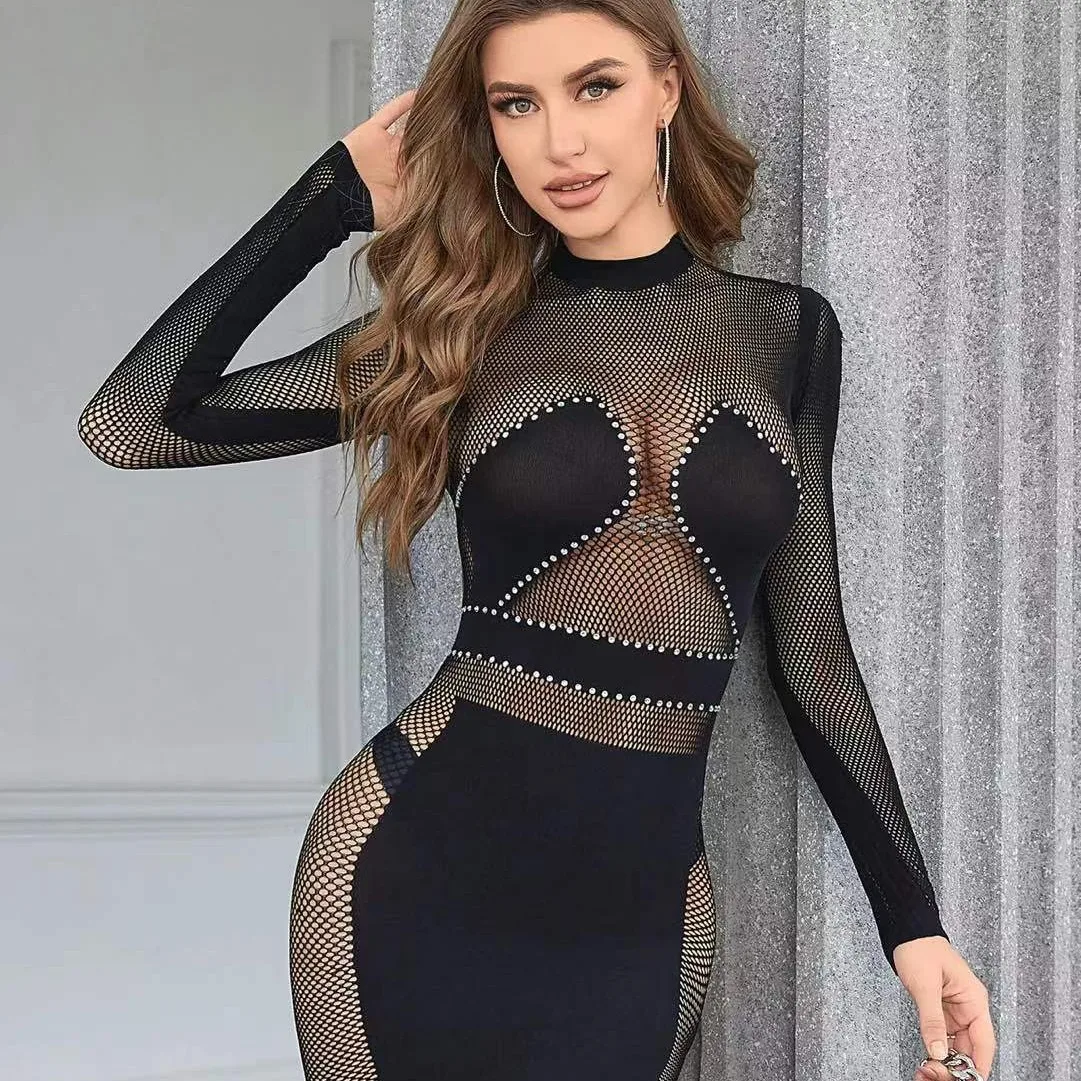 

Virgo's Secrets New Sexy Black Perspective One Piece of Set, Rivet Sexy Lingerie Set