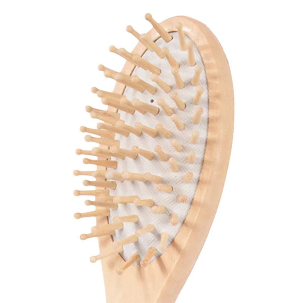 

1Pcs Wooden Cushion Hair Brush Natural Rubber Scalp Massager Wide Teeth Detangler Ergonomic Handle Suitable All Hair Types