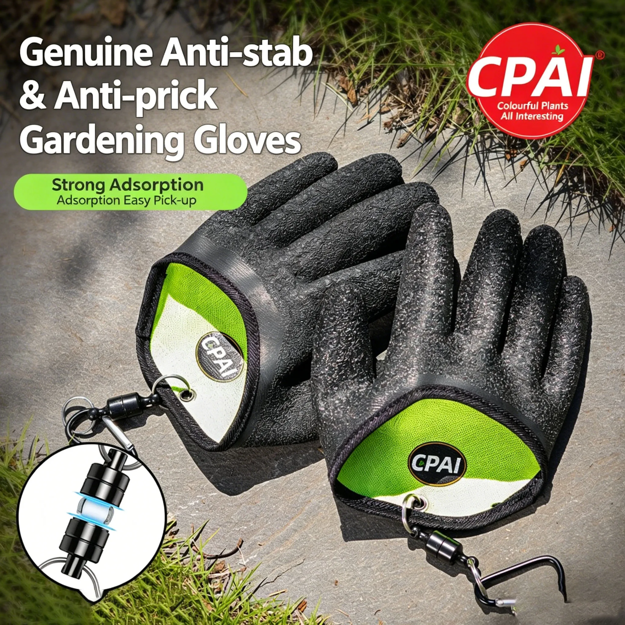 Gardening Anti-Slip Anti-Sting Wear-Resistant Rose Planting Gloves With Suction Cups
