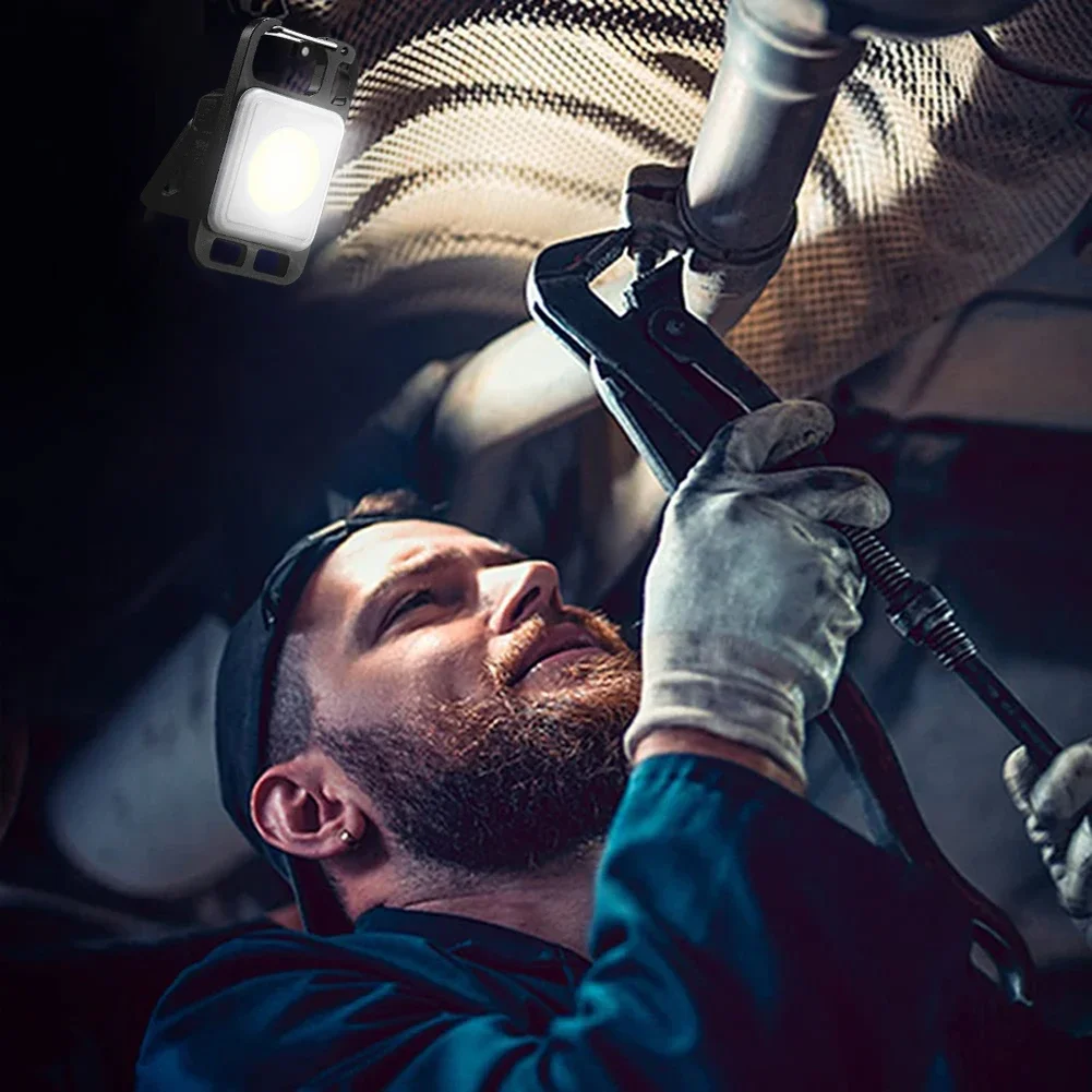 Суперъяркий мини-фонарик с COB матрицей, зарядный фонарь, фонарь для кемпинга с магнитом, 4 режима освещения, для кемпинга и дома