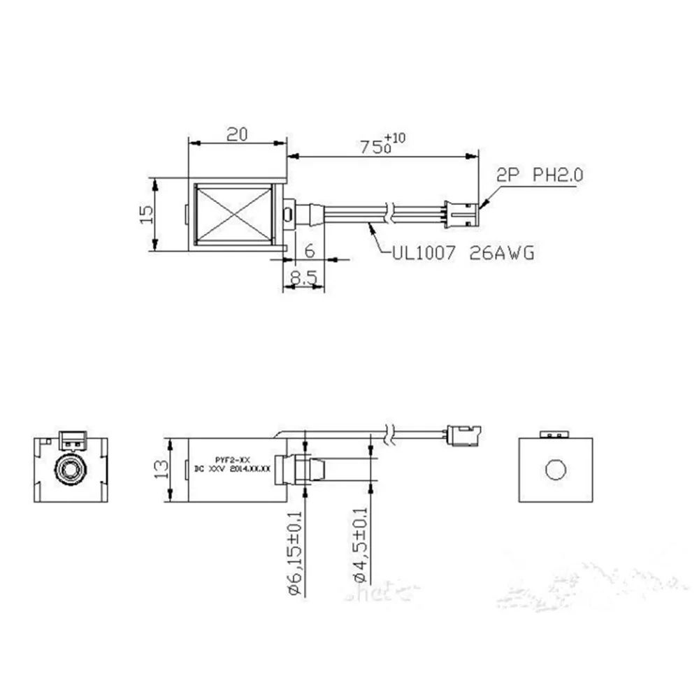 PYF2-5Z DIY Milk Pump Solenoid Vent Valve Normally Closed Vacuum Valve DC 3-6V 420mA 300mA Vacuum Normally Closed Valve