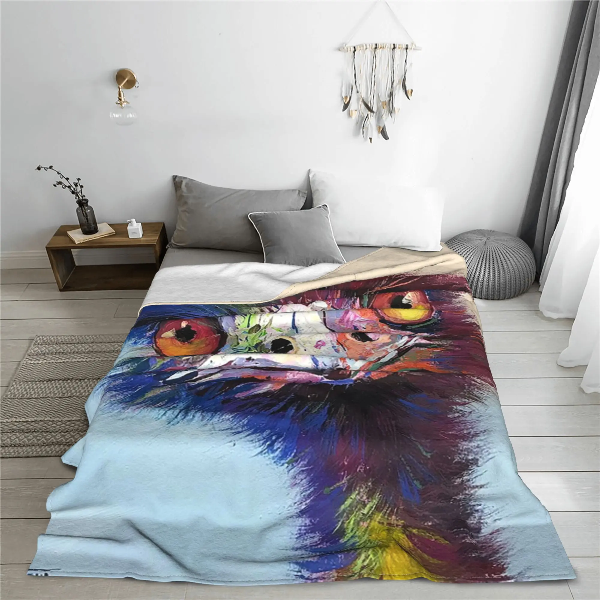 Australian Emu - 74 Blanket Warm Flannel Sofa Throw Blanket for Couch Bedding Outdoor Throws Bedspread Quilt