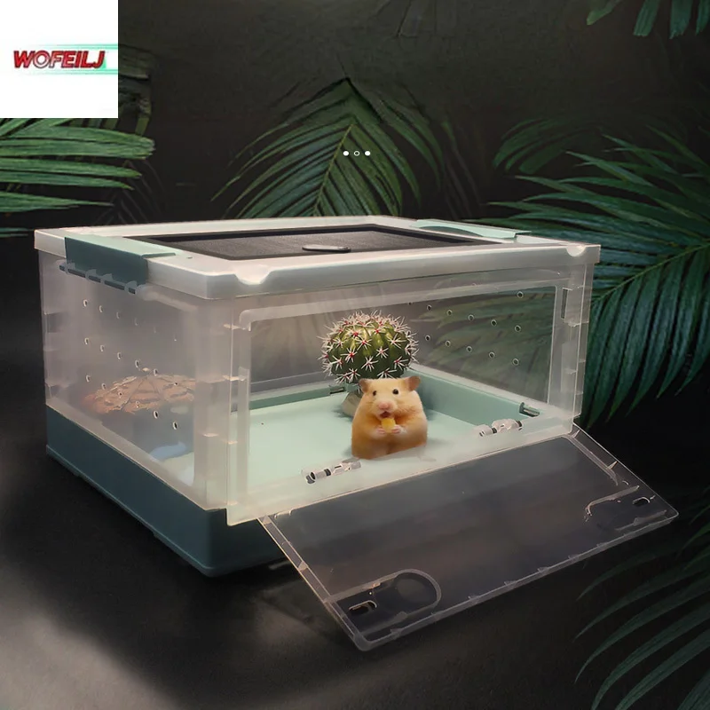 Jaula Jaula-jaula para hámster, terrario plegable para reptiles, caja de alimentación para erizos, tanque de cría moderno para mascotas