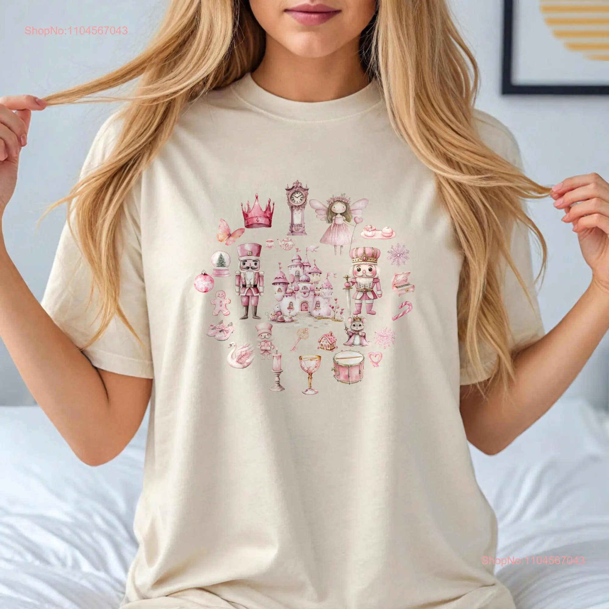 

Comfort Colors Nutcracker T Shirt Pink Christmas Ballet Fairy Tale Vintage Holiday Style long or short sleeves