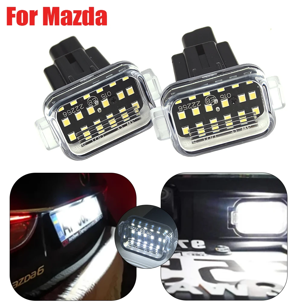 

2xFor Mazda 6 GJ1 / GL Atenza (Gen3) 2012-2021 Full White Error Free LED License Plate Lights Auto Parking Tag Lamps Replacement