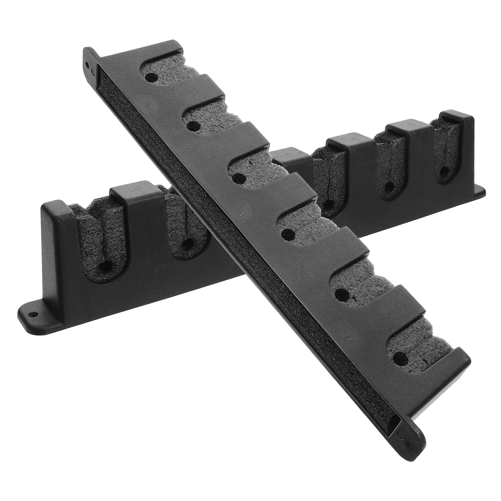 

2pcs Pool Cue Mount Holder Black 6 Holes Multifunctional Billiard Stick Stand Snooker Cue Display Decorative ABS Foam