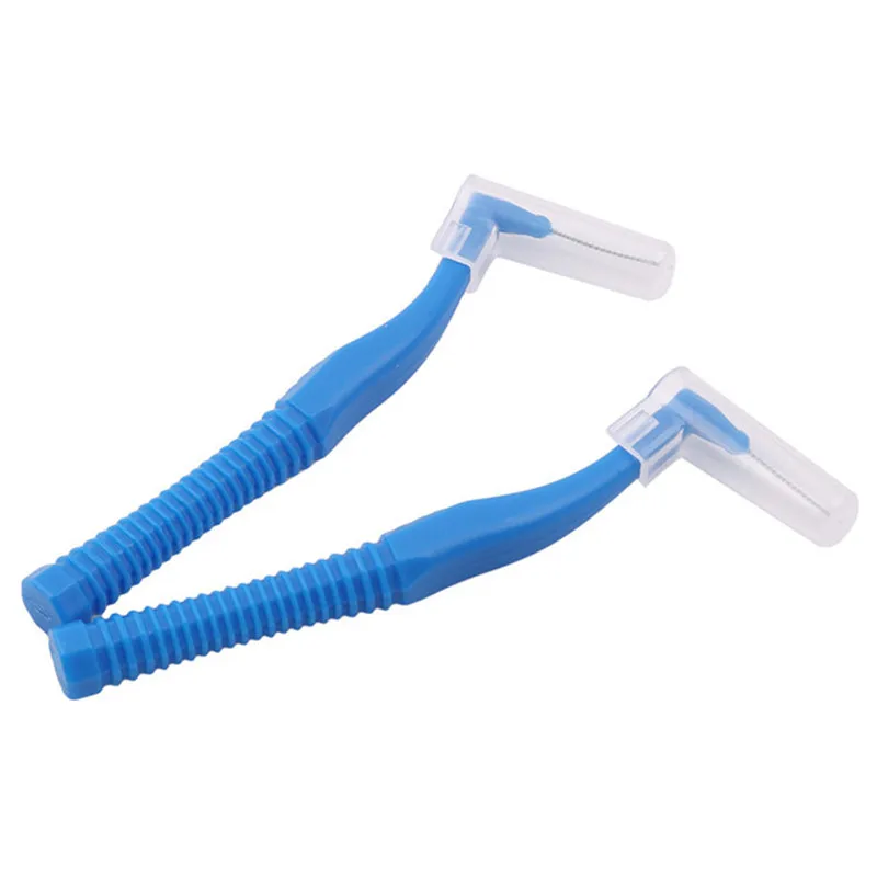 20 pz/scatola sbiancamento dei denti a forma di L Push-Pull spazzolino interdentale igiene orale dente dentale Pick dente spazzolino da denti ortodontico