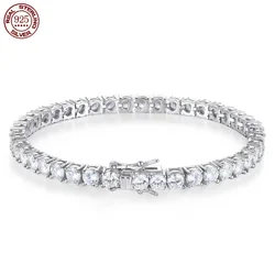 Great Sale Real D VVS1 Moissanite Tennis Bracelet S925 Sterling Silver Plated 18k Gold with GRA Bracelets for Women Man Jewelry