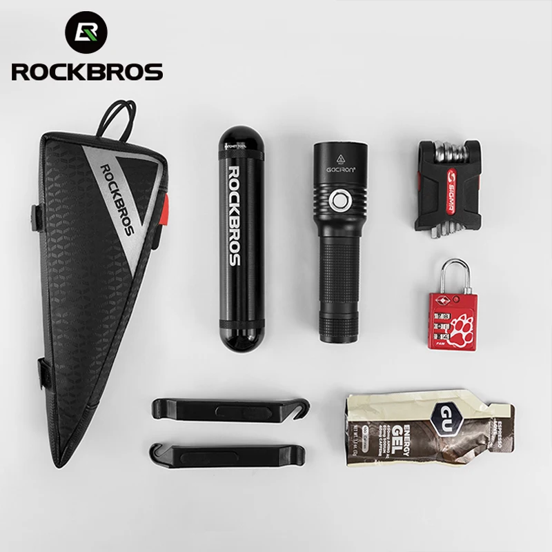 ROCKBROS  Road Bicycle Triathlon Bag Top Tube Mini Double fixed Bag Bike Beam Bag Competition Triangle Portable Storage Bag