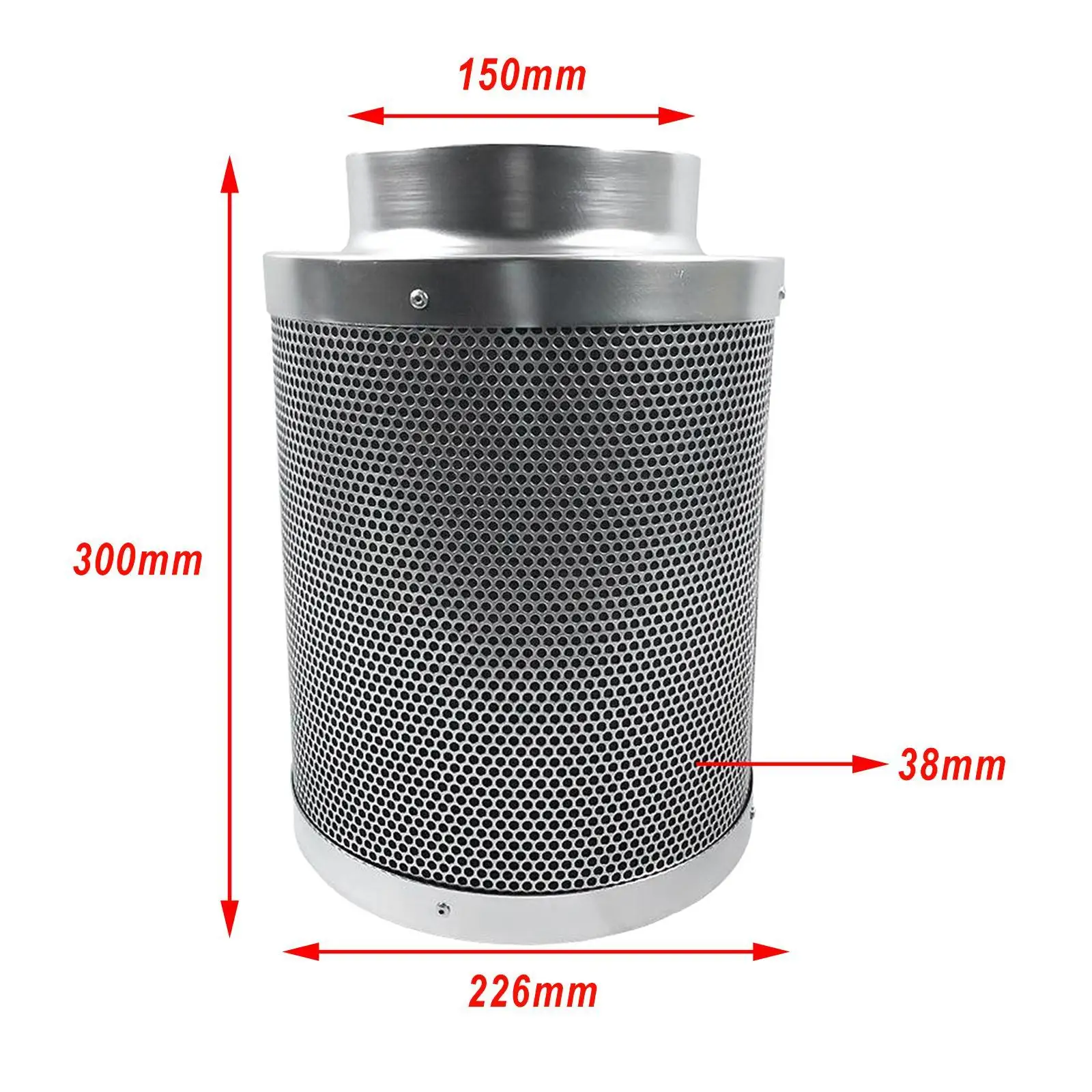 4/6/8Inch Air Carbon Filter Odor Control 38mm Thick Activated Charcoal