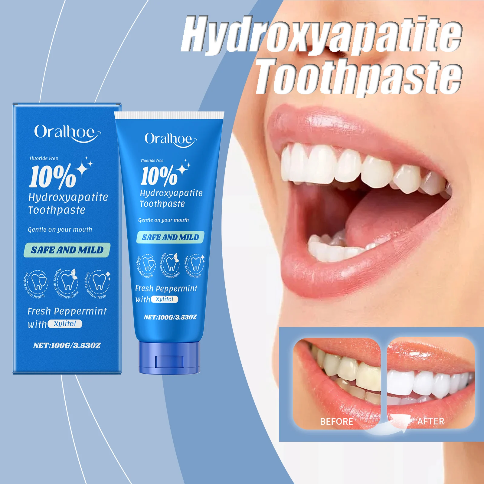 

Hydroxyapatite Toothpaste Refresh Prevent Dental Cavities Stain Removal Smoke Coffee Tea Stains Sensitive Teeth Oral Hygiene
