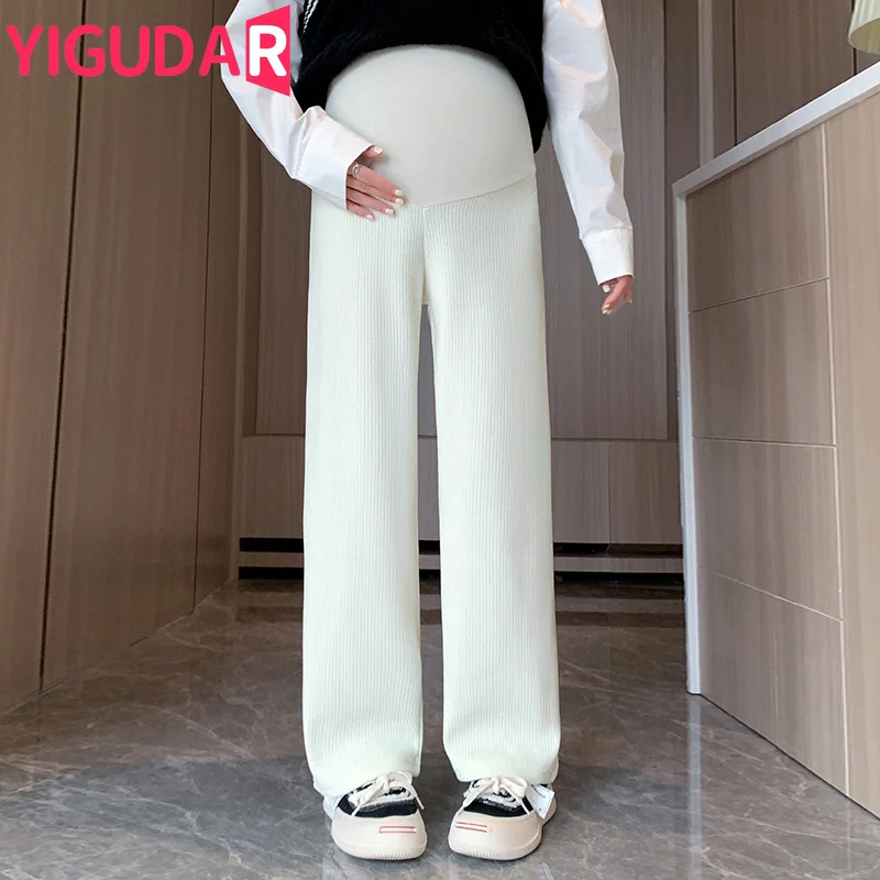 Spring Autumn Fashion Maternity Straight Pants Wide Leg  Across High Waist Trousers  Pregnant Women Pregnancy pregnancy pants