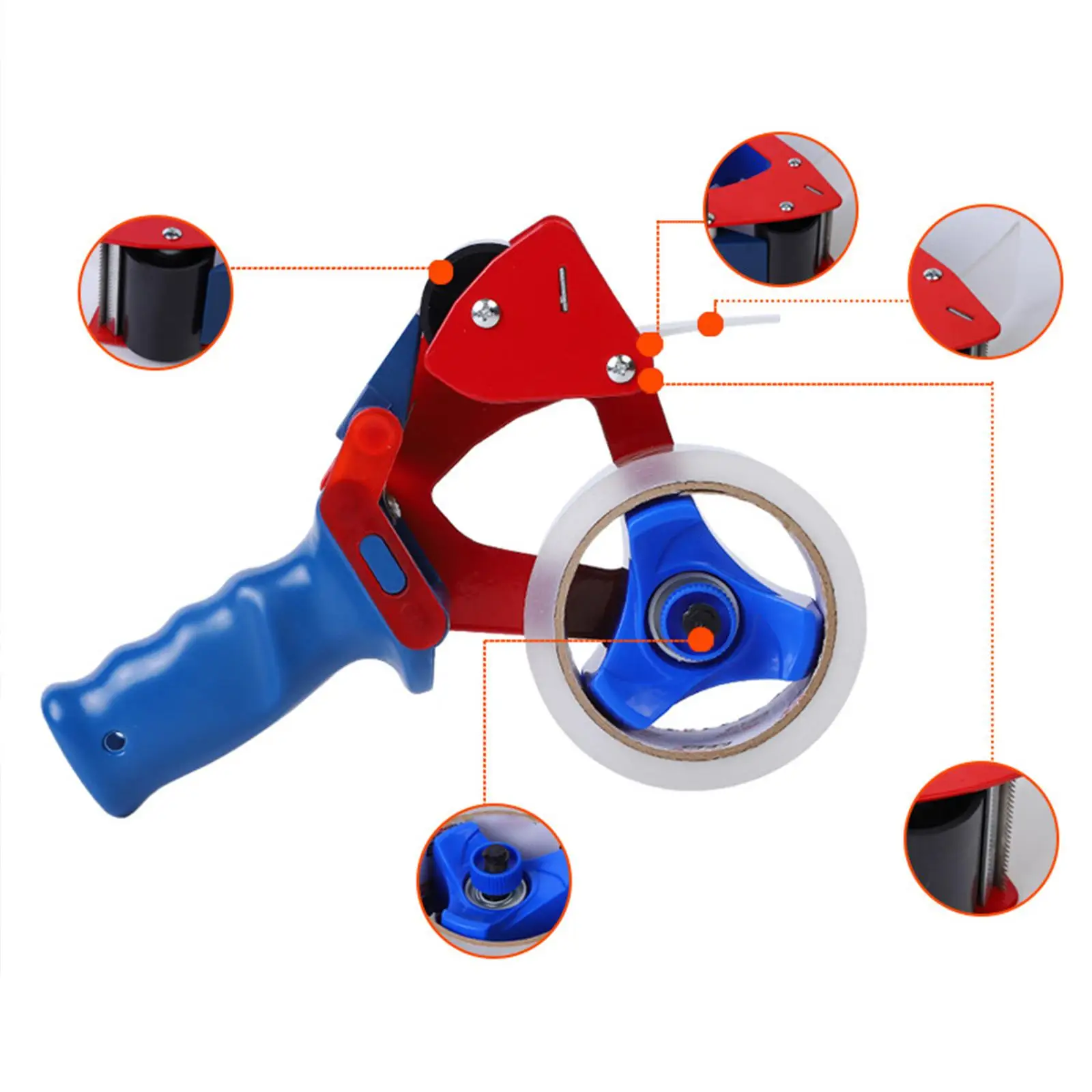 Tape Dispenser Comfortable Grip Practical Handheld Dispenser Heavy Duty for Industrial Carton and Box Packaging Business Home