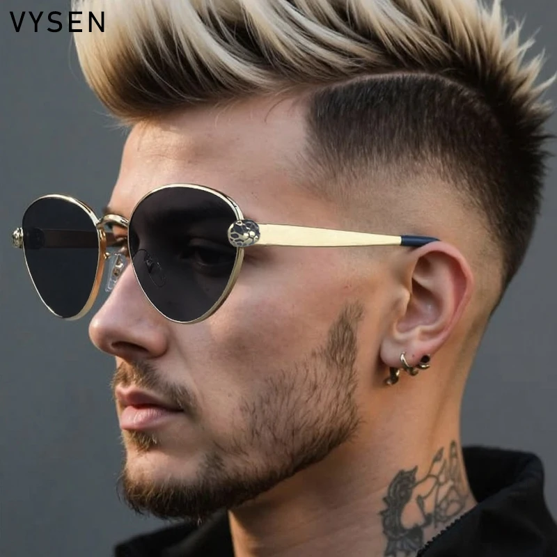 

Vintage Oval Sunglasses Men 2025 Luxury Brand Big Frame Cat Eye Sun Glasses For Male Metal Frame Outdoor Eyewear UV400 Shades
