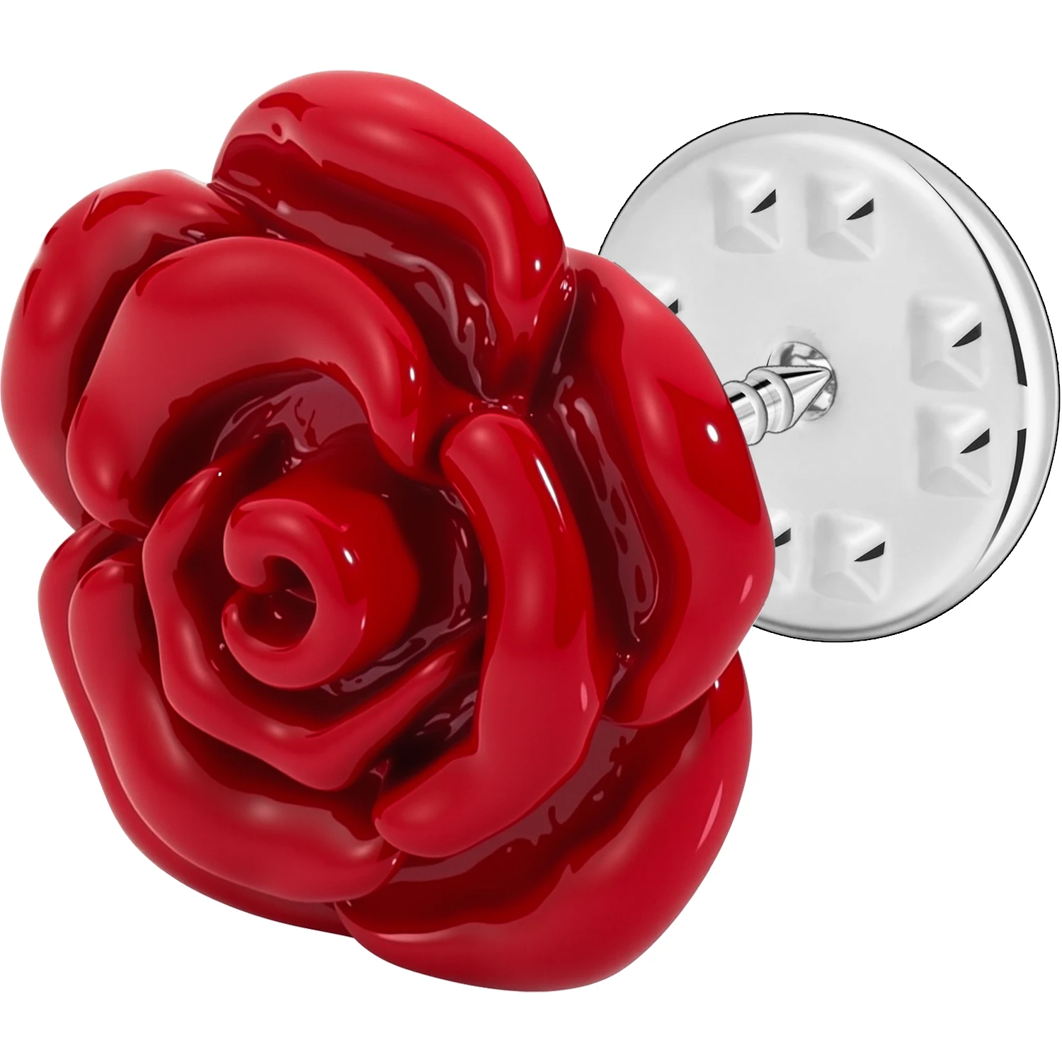 Red Rose Lapel Pin for Men Brass Enamel 0.7 Inch 10Pcs Set Butterfly Clasp Suit Brooch Wedding Groom Banquet Formal Gift HAWSON