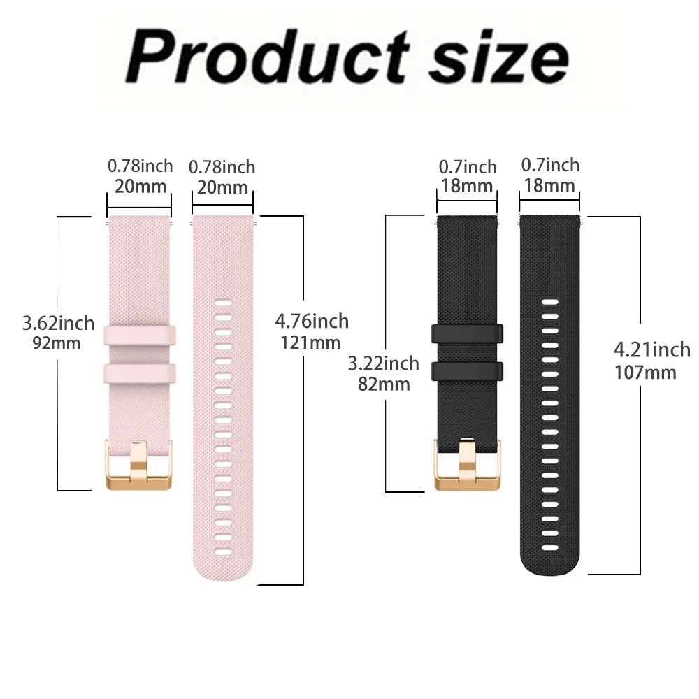 For 18mm 20mm Soft Silicone Sports Strap For Huawei Watch 2 GTS 3 /GT 2 42/Huami GTR 2E Strap Amazfit GTR 42mm GTS 2e Bracelet