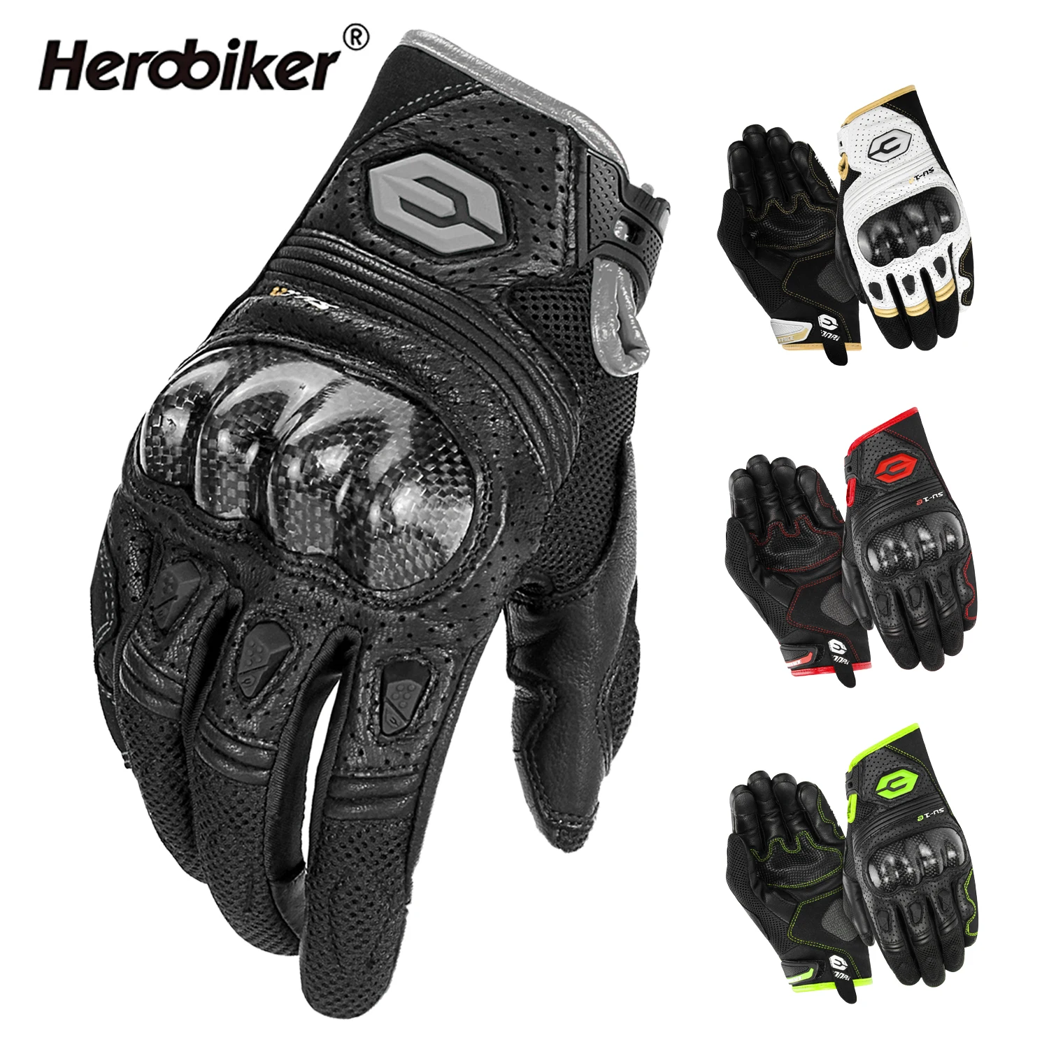 

Motorcycle Riding Gloves Anti Fall Breathable Touch Screen Motorcycle Riding Glove Outdoor Sports Glove All Finger Leather Glove