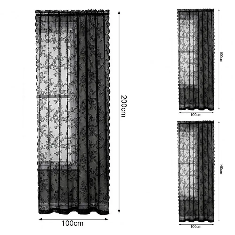 Cortina de encaje transparente para el hogar, protector solar aireado, fino, a prueba de polvo, lavable, decorativo, resistente al desgarro,