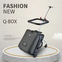 Baby Ride on Trolley Luggage Box Scooter Suitcase Lovely Lazy Kids Trolley Case Luxury Style Children Rolling Luggage