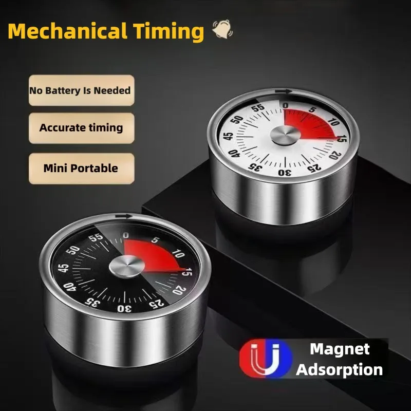 Countdown Reminder Magnetic Mechanical Visual Timers Classroom Baking Clock for Teaching Meeting Kitchen Cooking Baking Working