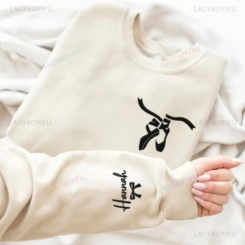 Personalized Name Ballet Sweatshirt Custom Ballerina Sweater Dance Teacher Gift Sweater Gift for Dancers Heart Beat Hoodie Tops