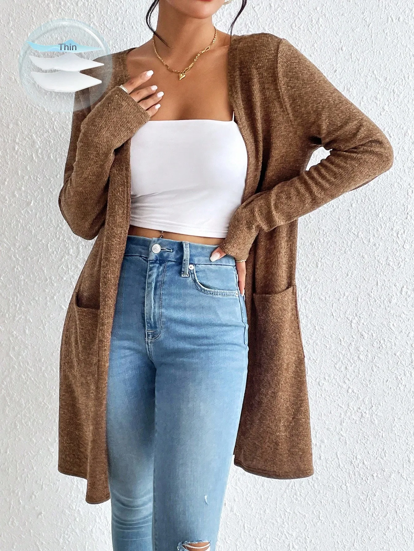 

Essnce 1-комп. Женский элегантный кардиган обычной вязки осенью/зиму