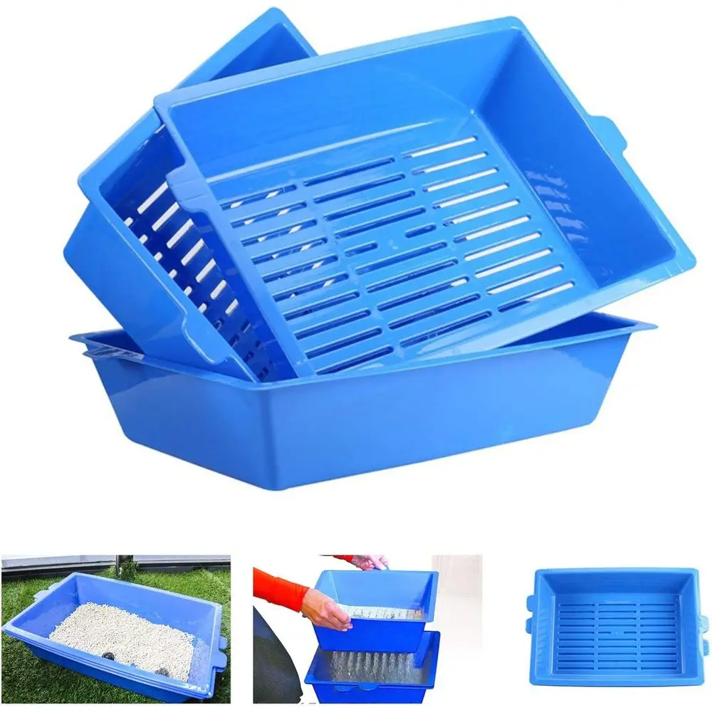 

Cat Litter Box with 3 Sifting Trays - Self-Cleaning, Reusable, Scoop-Free, Easy to Clean Litter Pan for Cats