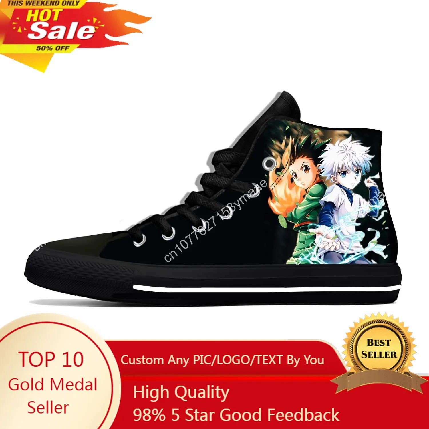 Summer Hot Cool Gon Killua Zoldyck Hunter X Hunter Anime Casual Shoes High Top Men Women Latest Sneakers Classic Board Shoes