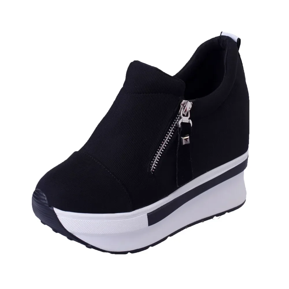 Women Wedges Ankle Boots Platform Thick Bottom Shoes Slip on Zipper Fashion Casual Female Sneakers Shoes Zapatos De Mujer - Image 6