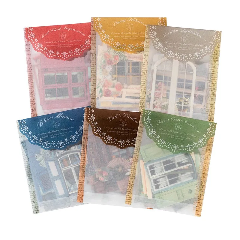 10Pcs Window Frame Stickers Decorative Stickers for Scrapbooking Supplies Junk Journal Kit Album Planner DIY Craft Embellishment image 5