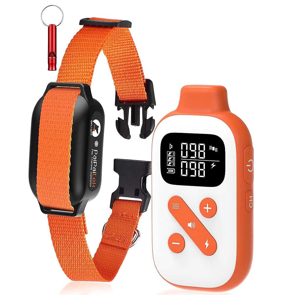 

PaiPaitek Dog Bark Collar,Auto Bark and Dog Training Collar Combo, Bark Collar with Remote 3300ft, Waterproof Dog Shock Collar