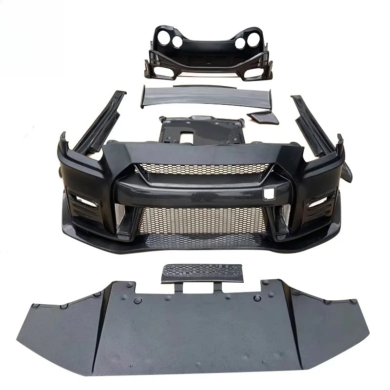 GTRR35 R35 nsm Carbon Fiber Body Kit Front Bumper Rear Bumper Cover Diffuser PP Material High Quality