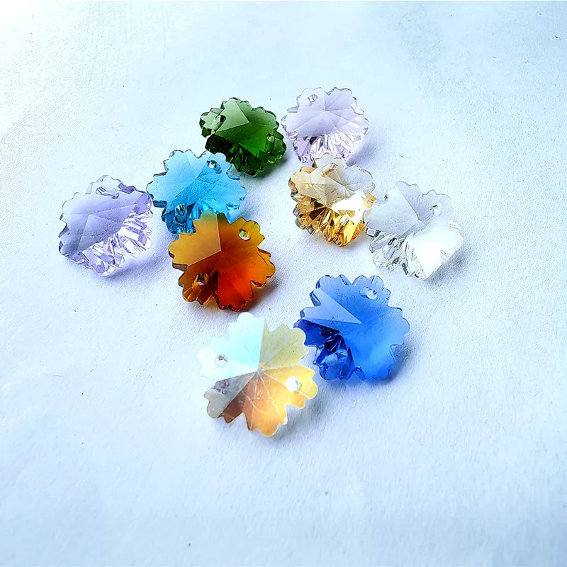 Top Quality 10PCS/Lot 14mm K9 Multicolor Crystal Snow Shape Chandelier Beads Beautiful Glass Stones Diy Dress Jewelry Making