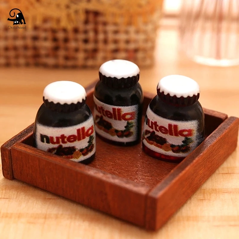 3Pcs 1:12 Dollhouse Miniature Chocolate Sauce Jam Food Model Kitchen Living Scene Decor Toy Accessories