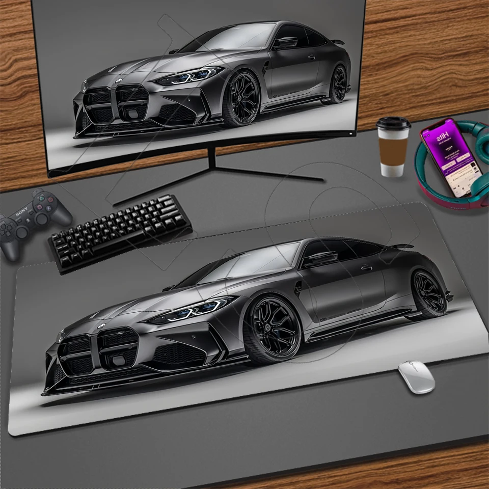 منصات ماوس الألعاب حصيرة ماوس السيارة الرياضية الرائعة وسادات مكتب كبيرة غير قابلة للانزلاق لوحة المفاتيح المطاطية لوحة المفاتيح حافة مخيطة #1