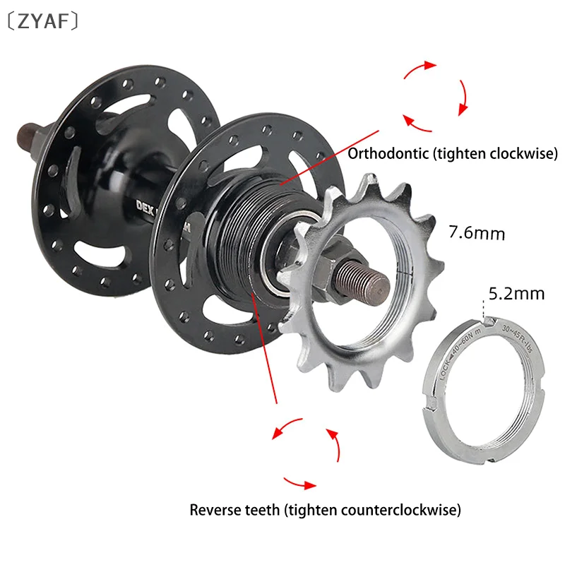 ZYAF⚡13T/14T/15T/16T/17T/18T piñón fijo 1 velocidad rueda de bicicleta engranajes piñón bloqueo para buje de bicicleta de pista fija