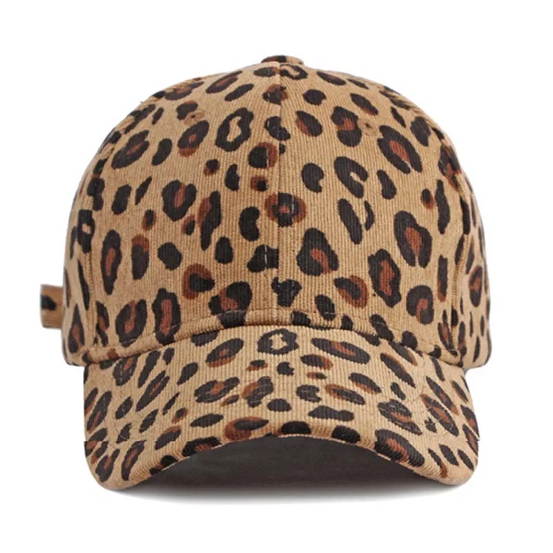 Women Winter Hat Leopard Pattern Corduroy Baseball Cap Men Retro Snapback Hip Hop Hat Accessories Cotton Plain Pattern Warm Hats