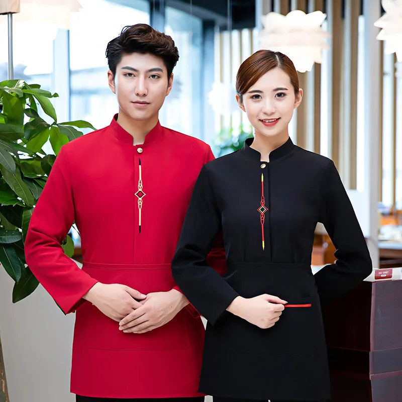 

Waiter Workwear Autumn and Winter Women's Hotel Restaurant Ding Room Hot Pot Restaurant Restaurant Staff Suit Long Sleeve Men